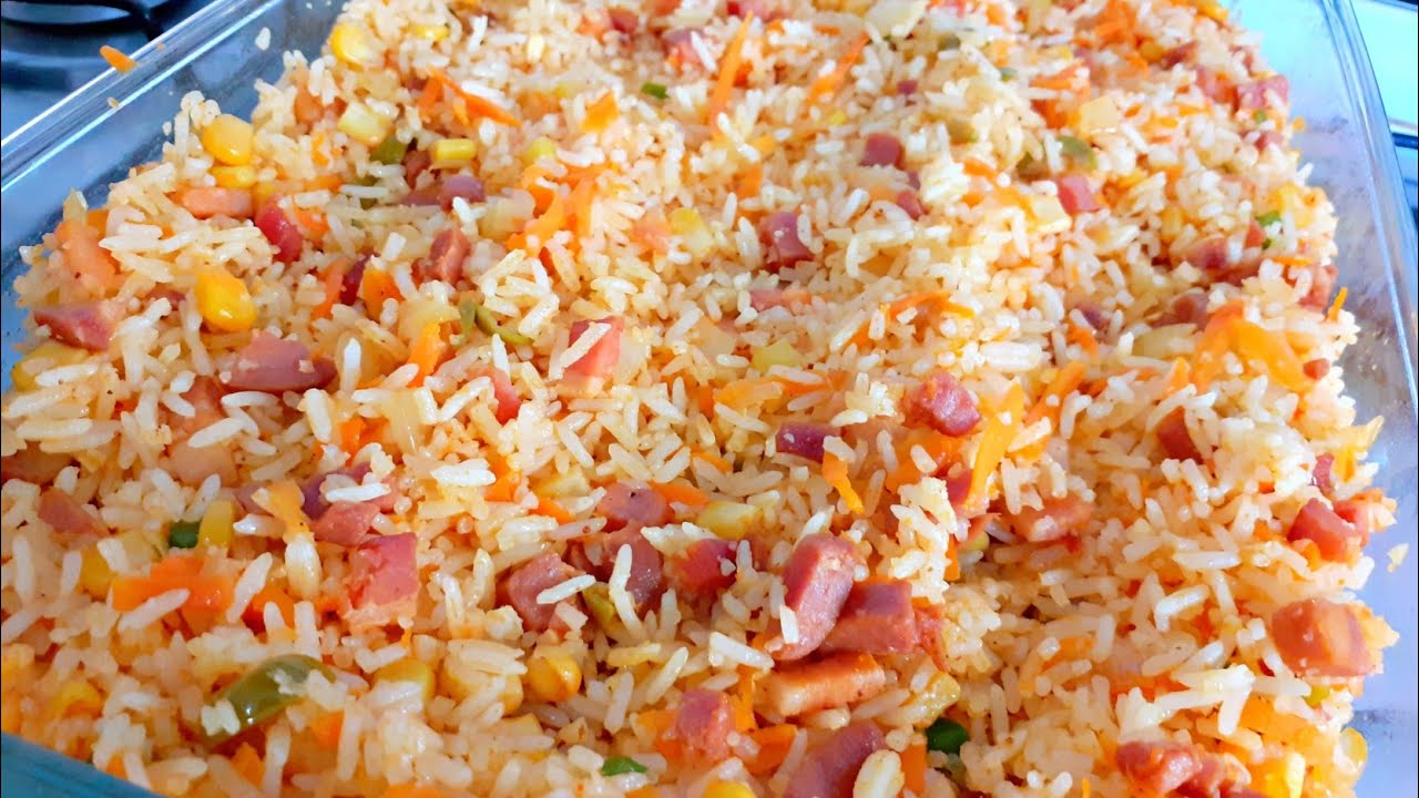 Arroz temperado com bacon