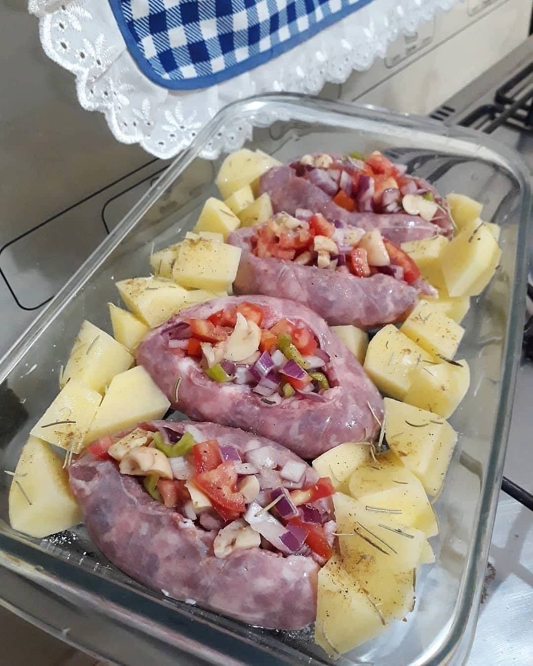 Linguiça Recheada com Batata fácil e deliciosa