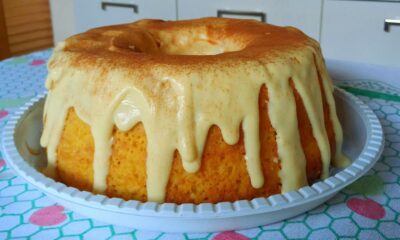 Bolo de milho com brigadeiro de milho