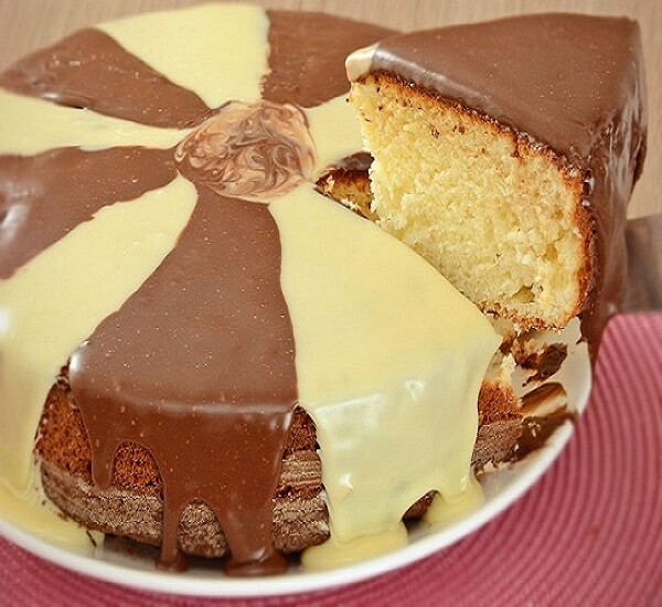 Bolo de leite em pó com nutella