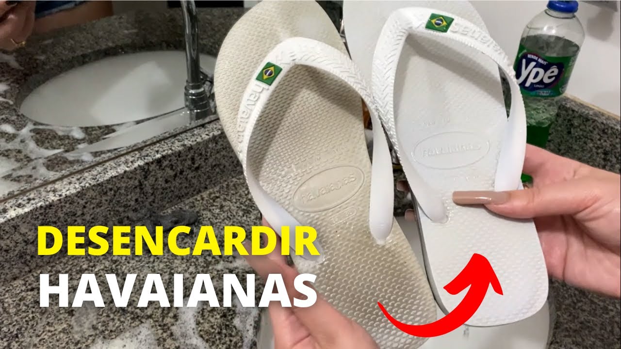 Como limpar e desencardir havaianas branca