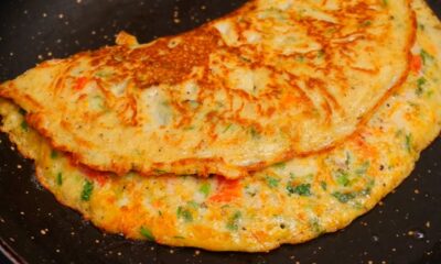 Omelete de aveia, receita de café da manhã saudável